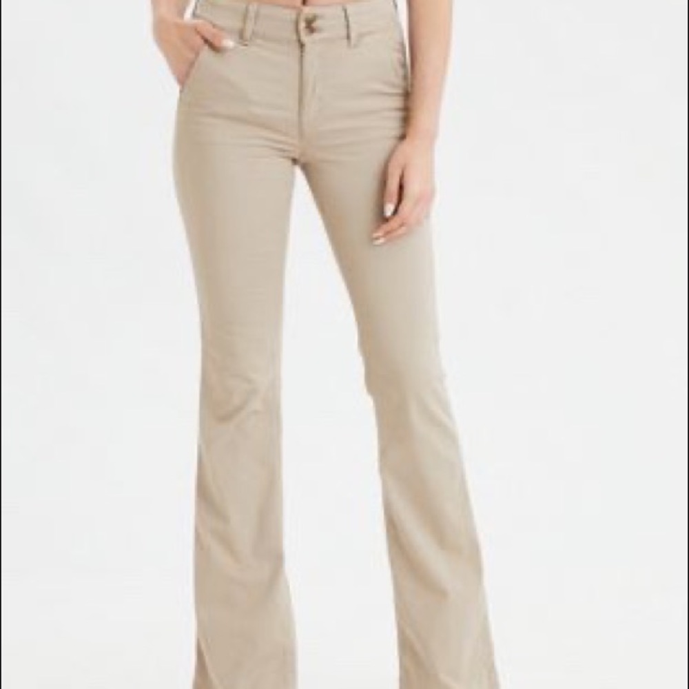American Eagle Super Stretch Flared Leg Khakis